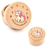 QZKJQDD Milchzahndose, Zahndose Milchzähne Jungen, Zahndose Milchzähne Mädchen, Bedruckt mit 3D-Cartoon-Einhorn Milchzahndose, Kreative Tauf- und Geburtstagsgeschenke für Frischgebackene Eltern