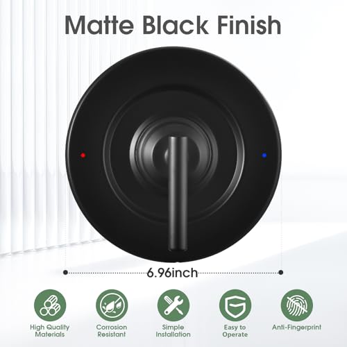Manija de válvula de ducha para el kit de recambio Moen T2901BL Gibson, color negro mate miniatura 6