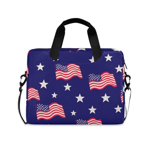 Funda para laptop ALAZA con diseño de bandera, bolsa cruzada, 13-15.6 pulg miniatura 1