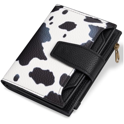 Image of Airkit Small Wallet Women RFID Blocking Soft Leather Bifold Compact Card Holder Wallet for Women with Zipper Coin Pocket 4 ID Window