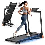 48.82" L x 27.17" W x 44.49" H 3.5HP Folding Treadmill, 0.5-8.5MPH Home Running Machine with 330LBS Capacity, Heart Rate Sensor, Cup & Phone Holder