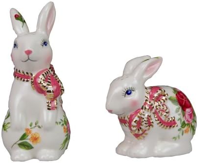 Royal Albert Old Cournty Roses Pink Bunny Salt & Pepper Shakers