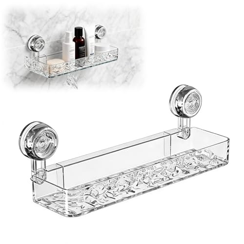 Corrugated Suction Cup Storage Holder Shower Caddy Suction Cup Suction Cup Shower Caddy Suction Cup Shower Shelf Suction Rack Shower Suction Shelf For Kitchen Bathroom Hotel Wall Organizers(Clear)