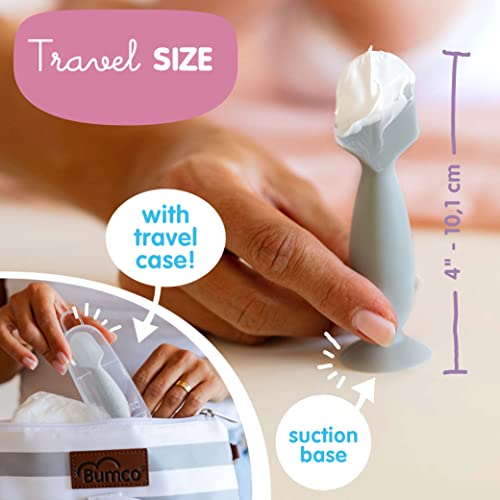 Image of Bumco Travel Baby Diaper Cream Spatula with Protective Travel Case (Gray)