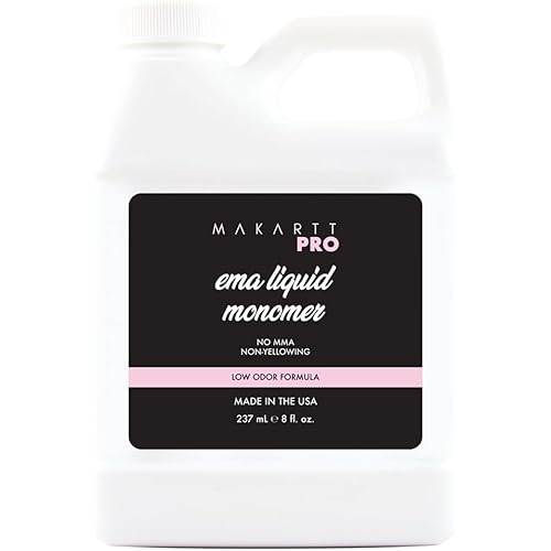 Low Odor, MMA Free Monomer, Non-Yellowing Professional Grade Formula, Beginner Nail Tech Friendly - Essential Acrylic Nail Supply for Nail Technicians (8 fl oz)