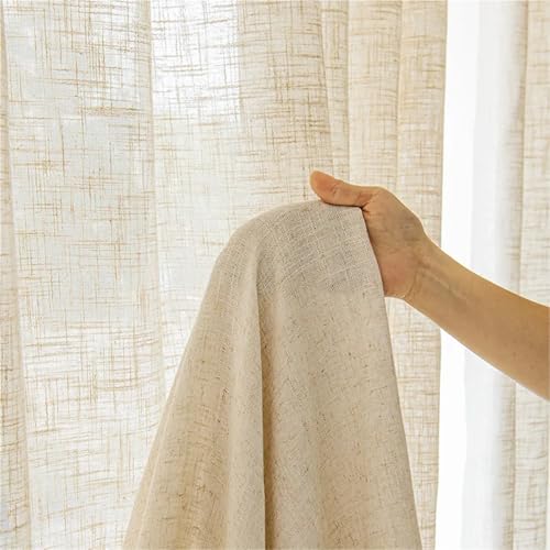 Rideau lin extra long haut de gamme à oeillets pour salon moderne - 4