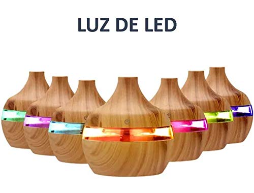 Umidificador de ar difusor aromatisador cor madeira mini USB