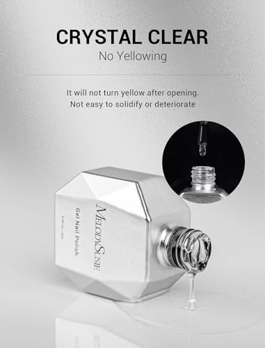 Image of MelodySusie Gel Top Coat-15ml No Wipe Top Coat, High Gloss Shine Finish Long Lasting Top Gel for Clear Nail Gel and Acrylic Nails, for Home DIY and Nail Salon 0.5fl oz