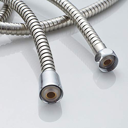 QUNINE Duschschlauch aus Edelstahl, 1,2 m, 1,5 m, 2 m, Duschschlauch, weiches Duschrohr, Flexibles Badezimmer-Wasserrohr, Silber, gemeinsame Sanitärschläuche (120 cm) (150 cm) (200 cm)