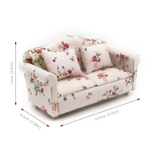 Minamzee 1:12 Dollhouse Sofa Furniture Set, 16Pcs Wooden Miniature Furniture Set - Image 2
