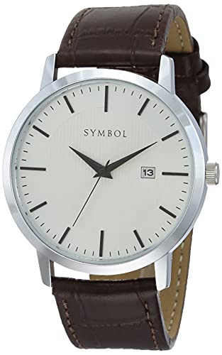 Amazon Brand - Symbol Analog White Dial Men's Watch-AZ-SYM-SS21A-01A