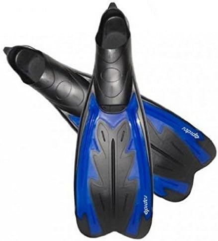 Rapido Caribe Kids Full Foot Fins-Kids Size11-13-Blue for Scuba & Snorkeling