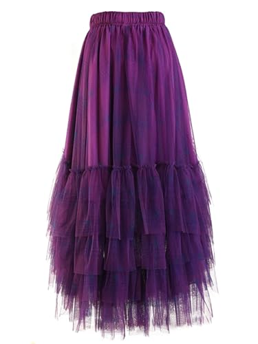 Women's Vintage Plaid Skirt, Asymmetric Hem A-Line Design3