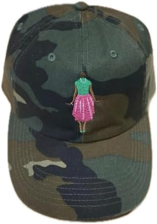 AKA Sorority Ivy Stand Camo Embroidered Baseball Cap, Adjustable Cloth Strap