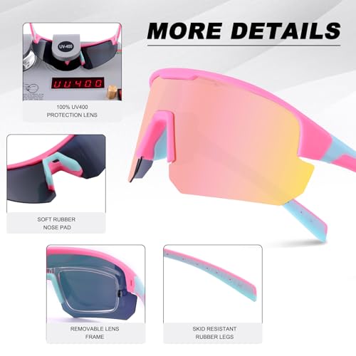 Image of BangLong Polarized Sports Sunglasses for Men Women UV400 Protection | TAC HD Lens, RX Insert Included, Lightweight Wrap-Around Design for Running Cycling Baseball Hiking