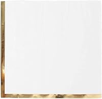 Vista 6 de Efavormart 50 Pack Servilletas de papel para fiestas de 2 capas, suaves, blancas con borde dorado de papel de fiesta, servilletas para cenas