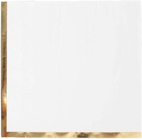 Miniatura 6 de Efavormart - Paquete de 50 servilletas de papel para fiestas, 2 capas, color blanco suave con borde dorado