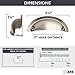 Satin Nickel Kitchen Cabinet Pulls - New 3 Inch Hole Center Bin Cup Drawer Handles - 10 Pack of Kitchen Cabinet Hardware