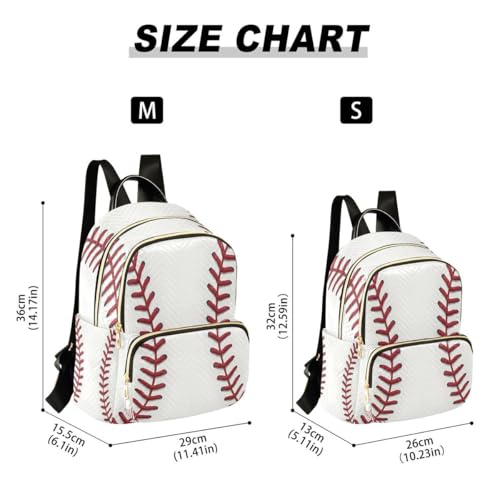 Image of ALAZA Baseball Red Lace Women Backpack Purse Ladies Fashion Shoulder Bag Daypack Travel Bag 10L