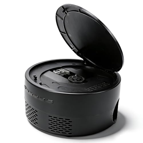 YUEHISY Proyector de DVD con Reproductor Incorporado, Proyector de Películas Portátil 1080P Que Reproduce DVD de Todas Las Regiones, Altavoces Duales de 2 W, Entrada HDMI, (Enchufe de la UE)