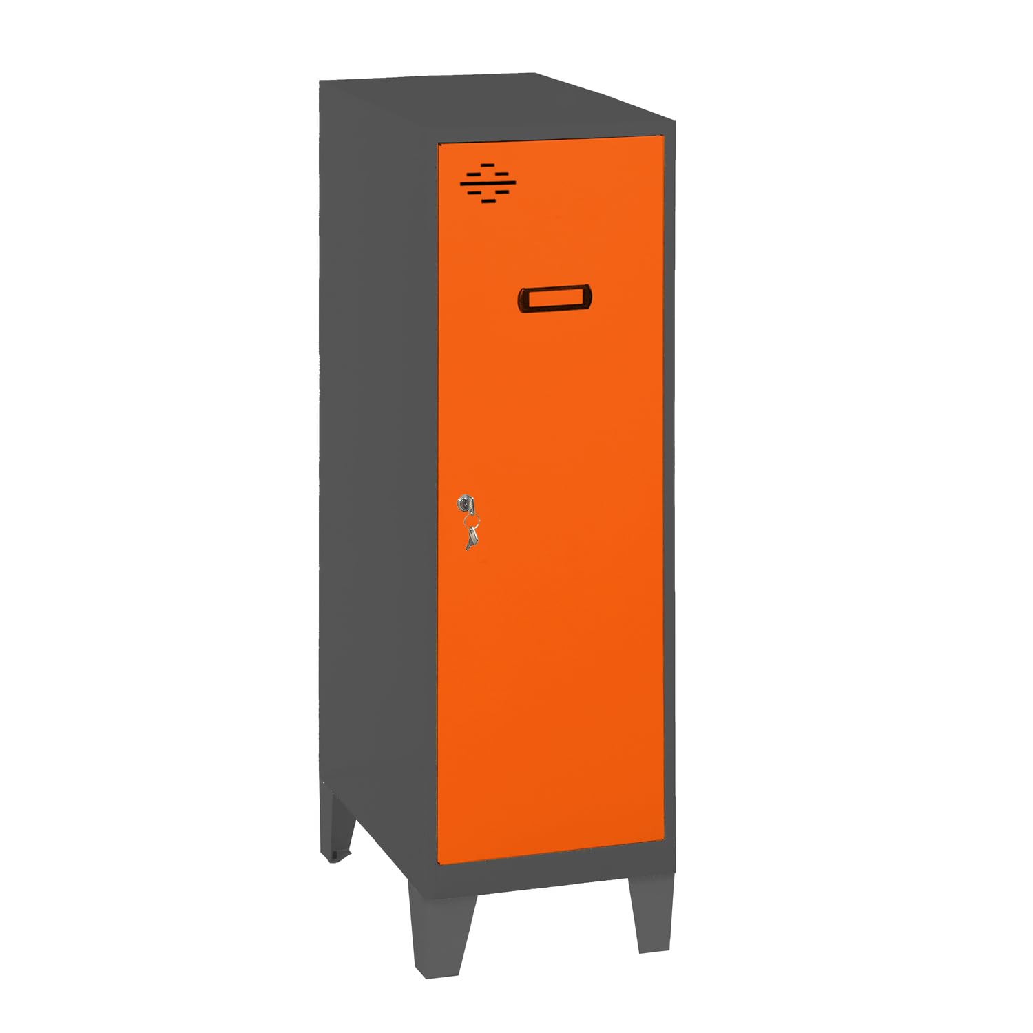 Casier Vestiaire Metallique Simon Rack Anthracite et Orange 1015x300x500 mm avec Cle