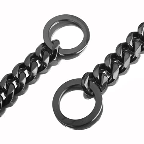 Collier pour chien noir maillons cubains : la solution anti-traction et durable