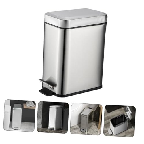 Caneca de basura de acero inoxidable con pedal y tapa miniatura 4