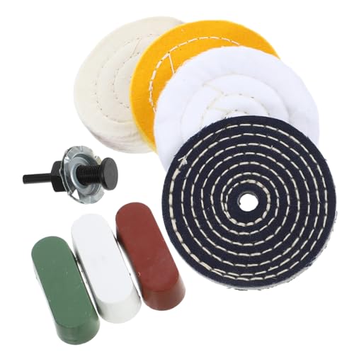 HOMOCONO 1 Set Cloth Wheel Set Bench Buffing Wheel Polishing Kit Polishing Wheel Kit Polishing Wheel for Drill Polishing Wheel Disc Buffing Disc Polishing Accessories Polishing Tools