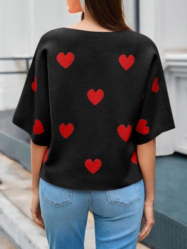 Image of Cicy Bell Womens Half Sleeve Sweaters Oversized Boat Neck Knitted Pullover Sweater Trendy Casual Loose Fit Fall Tops