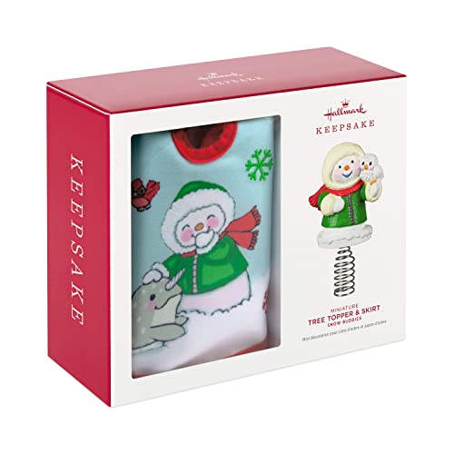 Hallmark Keepsake 2022, Miniature Snow Buddies Tree Topper And Christmas Tree Skirt Set #TOP4