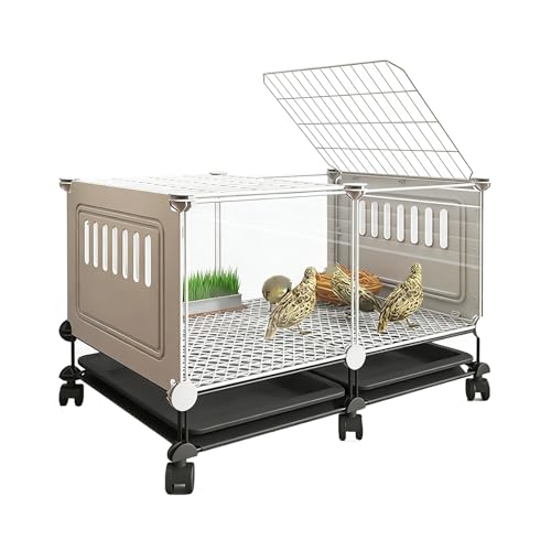 Caja de colocación movible, Malla de Alambre Reforzada, tragante Superior, Totalmente Equipada, fácil Montar, Conveniente para Las gallinas ponedoras.-White||S
