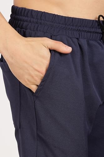 Image of Men's Slim Fit Trouser | Casual Bottoms with Elastic Waist & Drawstring | Soft Stretchable Fabric | Stylish Straight Fit Trousers for Office, Travel & Daily Use