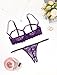 Avidlove Lingerie Set For Women Sexy Bra and Panty 2 Piece Lace Lingerie Set With Underwire Purple S