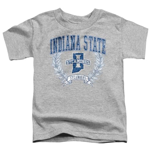 LOGOVISION Indiana State University Laurels Dark Kids T Shirt (3) for Toddler Boys and Girls, Athletic Heather