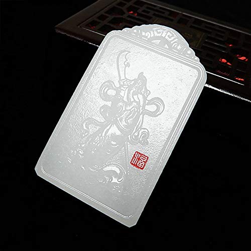 Collier Guan Gong en jade blanc véritable pour retrouver force et sérénité - 3
