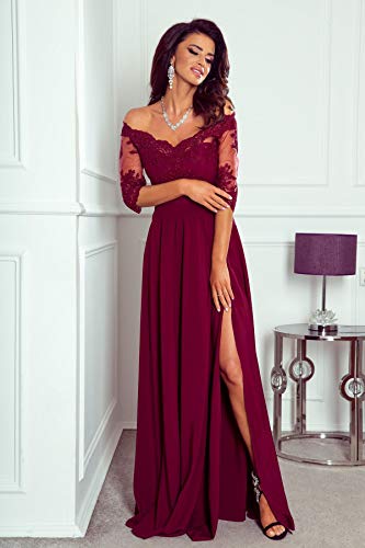 Sukleet Women's Short Sleeves Lace Applique Mother of The Bride Dresses Long Formal Evening Gowns with Slit3