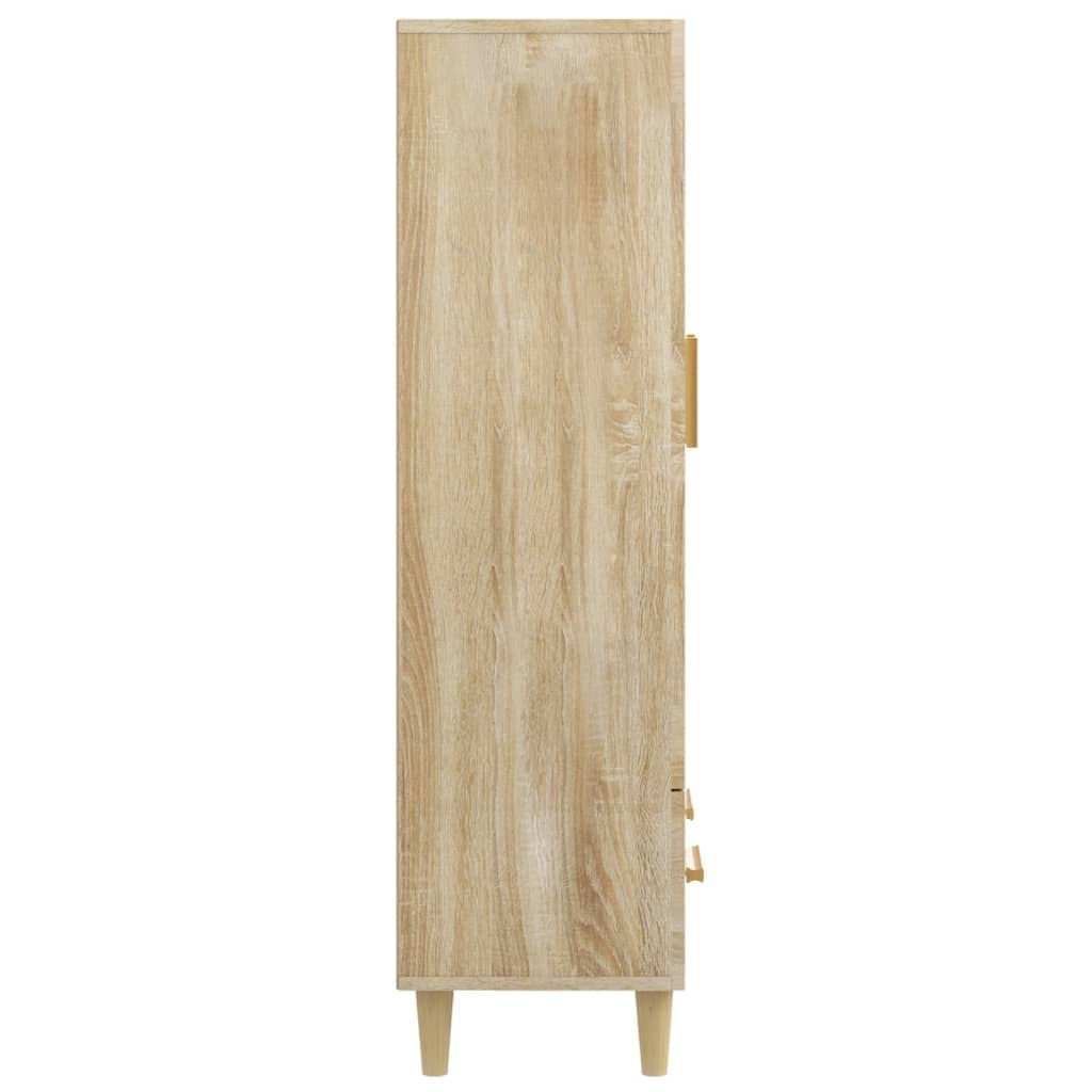 vidaXL Witryna, dąb sonoma, 70x31x115 cm, materiał drewnopochodny, komoda, regał, wysoki regał, komody, regały, wysokie regały, wysoka szafka
