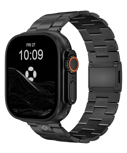 Image of Titanium Watch Band for Apple Watch Ultra 3 /2 /1 49mm & Series 11 /10 46mm, Grade 5 Titanium Apple Watch Band with Anti-Scratch DLC Coating, 22mm Premium Business Metal Strap for Men - CRNS03