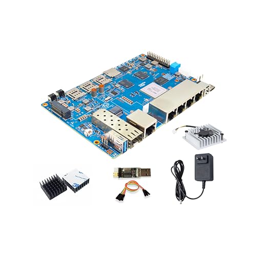 Image of Banana Pi BPI-R4 WiFi 7 Wireless Dual-Band WiFi Router Board OpenWRT, with MediaTek MT7988A (Filogic 880) SoC, Support 2X 10GbE SFP and 4X GbE Gigabit Ethernet for NAS Smart Home Gateway (POE SET1)