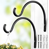 Qiang Ni Hanging Plant Bracket Hooks: 8 Inch Wall Plant Hook Planters and Decor - 2 Piece Rust-Resistant and Secure Brackets Maximize Your Outdoor Living Space