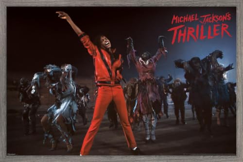 Trends International Michael Jackson - Thriller Dance Wall Poster, 22.4L x 14.7W, Barnwood Framed Version