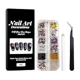 Combinación creativa: Cristales, lentejuelas y strass ofrecen combinaciones infinitas para manicura acrílica. Despiertan tu creatividad y brindan versatilidad, logrando resultados llamativos perfectos para el uso diario o para eventos especiales con un diseño de uñas personalizado y único.