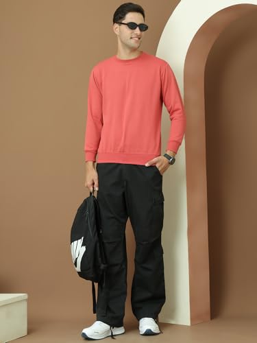 Image of Mack Jonney Fleece Regular Fit Solid Round Neck Sweatshirt for Men-MACK639877