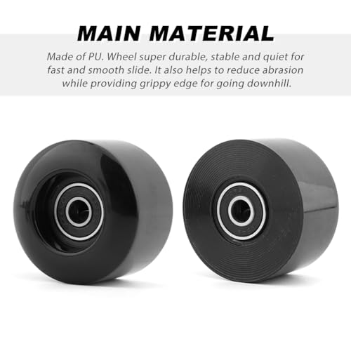 4 peças de rodas de skate com rolamentos, rodas longboard de dureza PU 80A com chave de fenda e ferr