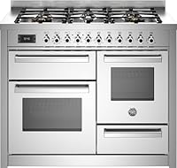 Bertazzoni Professional Series PRO116L3EXT 110cm wide Dual Fuel Range Cooker with Gas Hob - Stainless Steel - A Rated