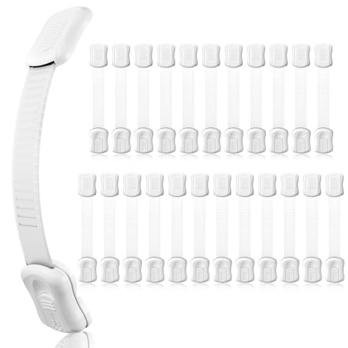 Syican 24-Pack Childproof Drawer & Appliance Locks, White
