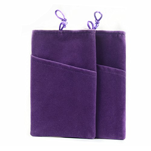 SOSAM 2Xpack Microfiber Sleeve Pouch Cover CasePouch for iPhone 5 5S /iPhone 6 6plus, Samsung HTC ONE/BlackBerry Z10 Mini Wallet Purse Hand Bag Cloth Coin Cell Phone Bag Mobile Pouch (Purple)
