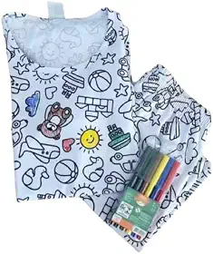 Pijama Infantil de Colorir com Canetinhas – Lavável, Criativo e Divertido Unissex Manga Curta