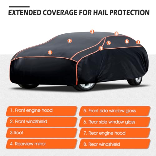 Image of Hail Protector Car Cover, Thickened Multi-Layered EVA Car Hail Protector Size A1 Fit for Nissan Versa, Kia Rio, Hyundai Accent, Audi TT, Porsche 718, BMW Z4, etc (UP to 177 inch)