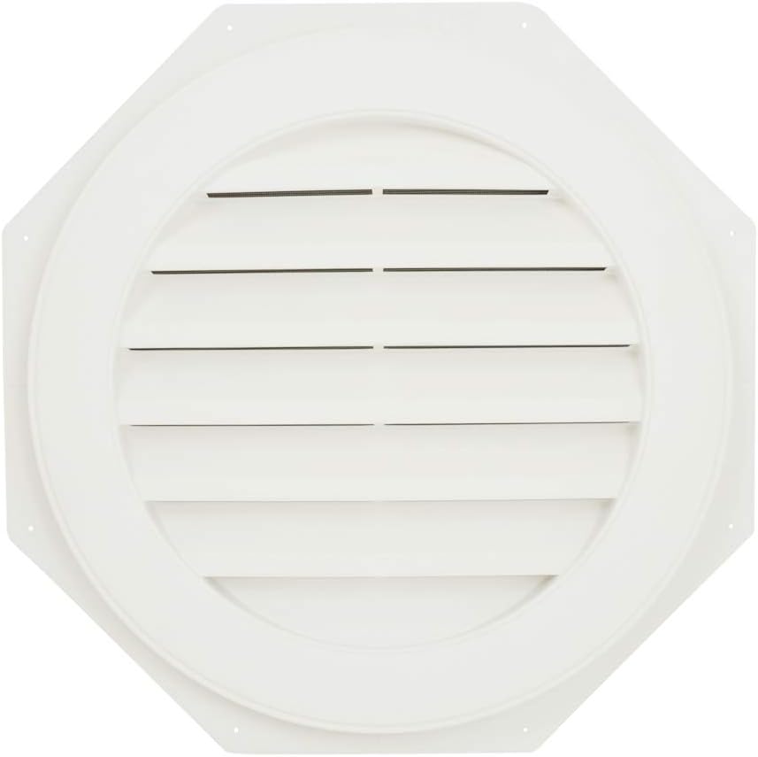 Suntown 16" Round Functional Gable Vent with Screen - 2 Piece Construction - Paintable